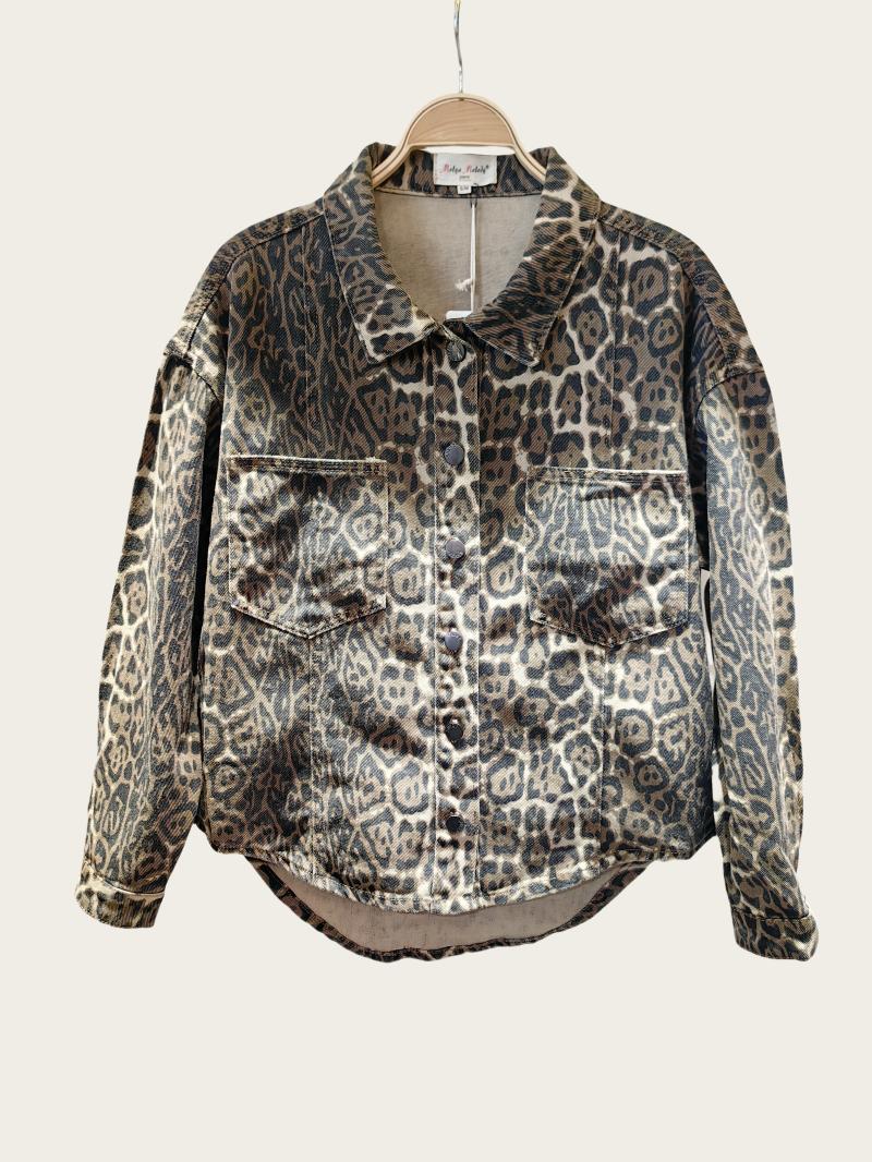 Chemise jean léopard