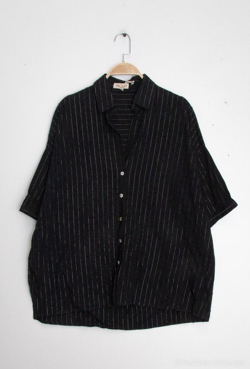Chemise coton rayé Grande taille