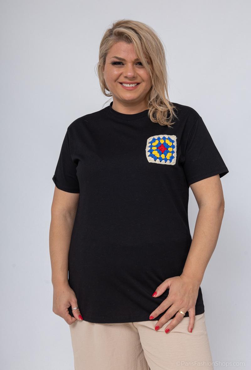 T-shirt broderie Grande taille