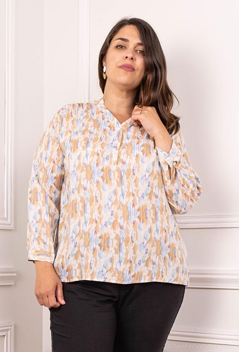 Chemise légère en imprimé Grande taille