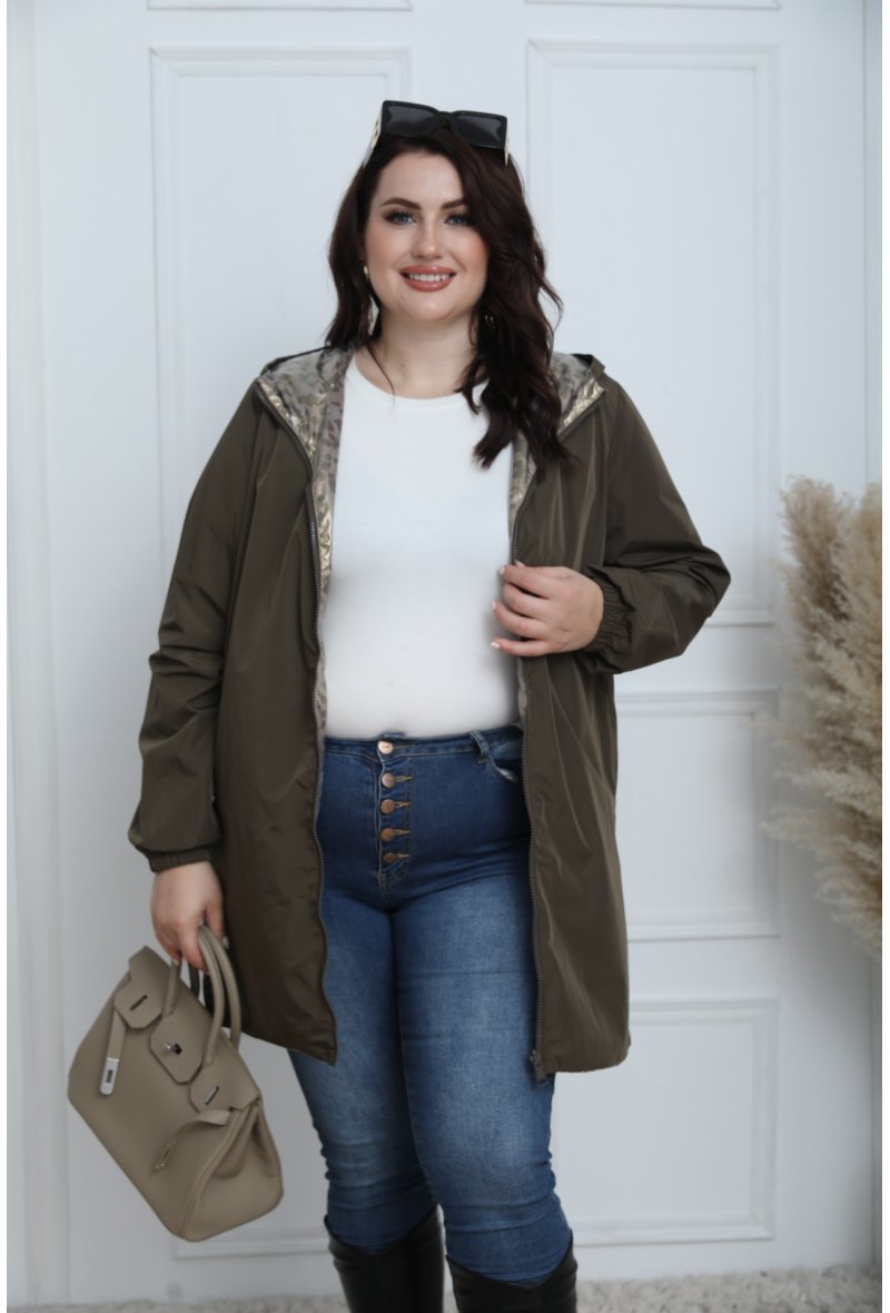 Imperméable réversible long grande taille