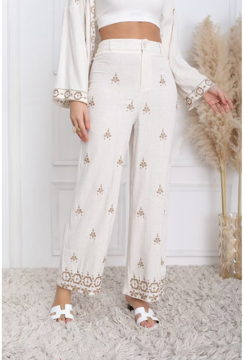 Pantalon brodé