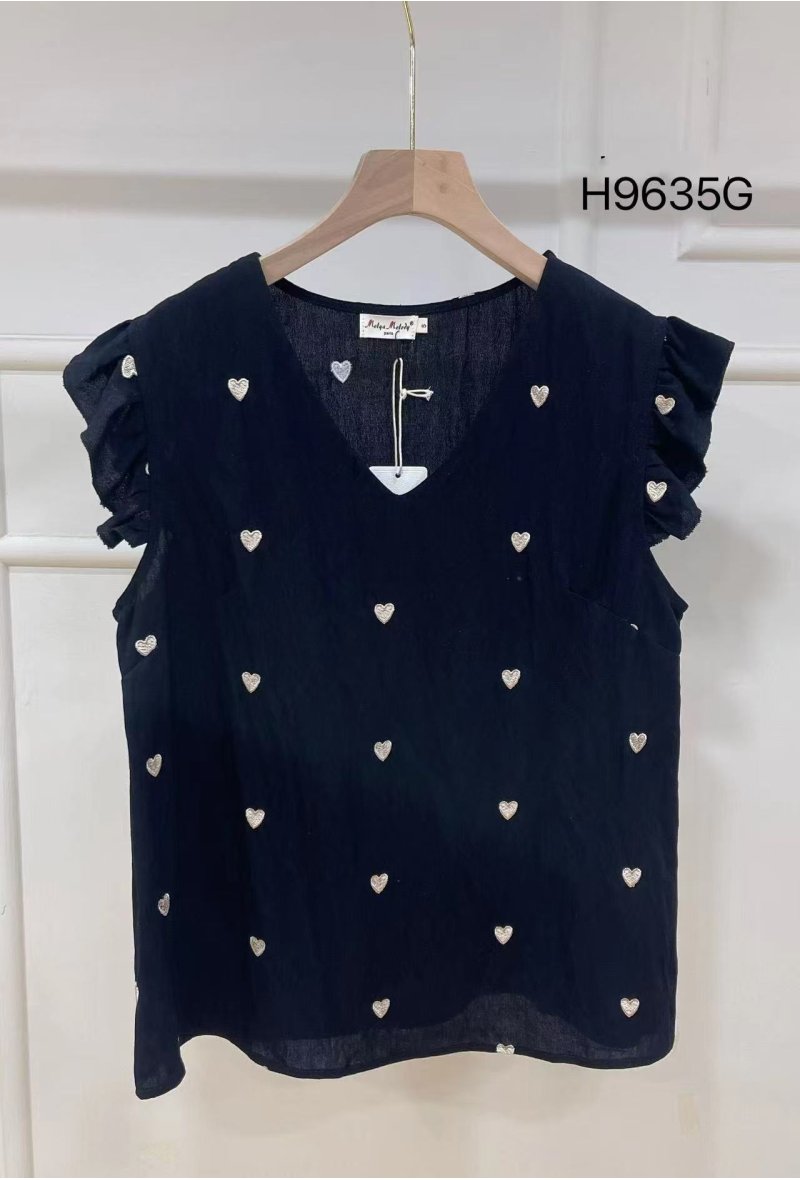T-shirt brodé Grande taille