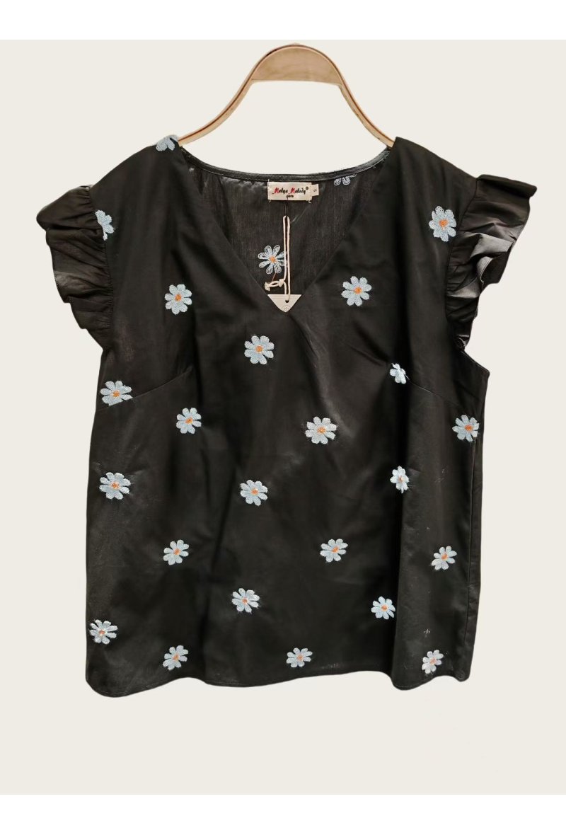 T-shirt brodé Grande taille