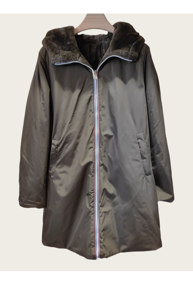 Veste imperméable réversible fourrée