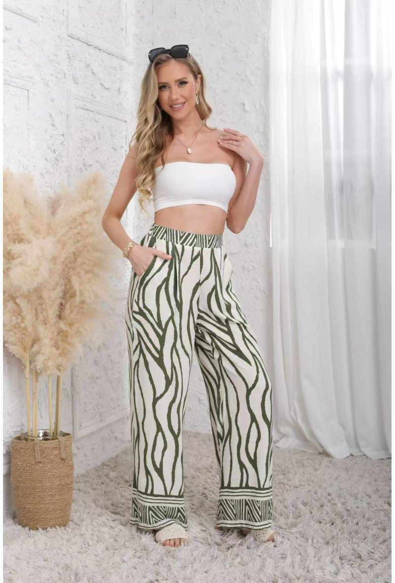 Pantalon décontractée en imprimé