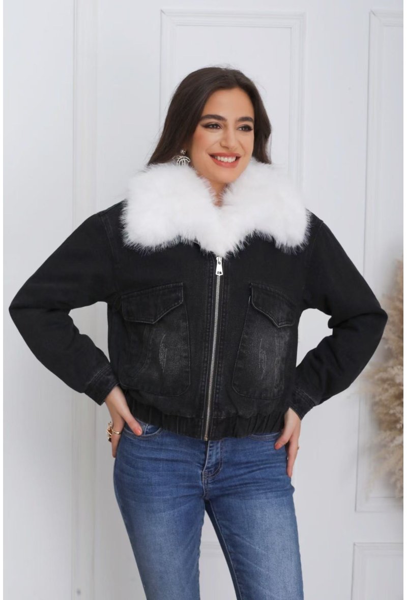 veste jean fourré