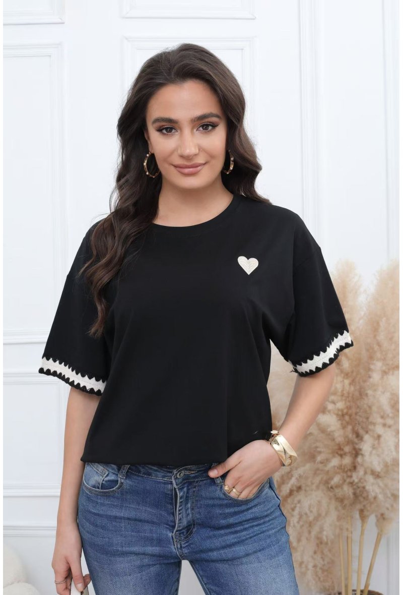 T-shirt brodé Grande taille