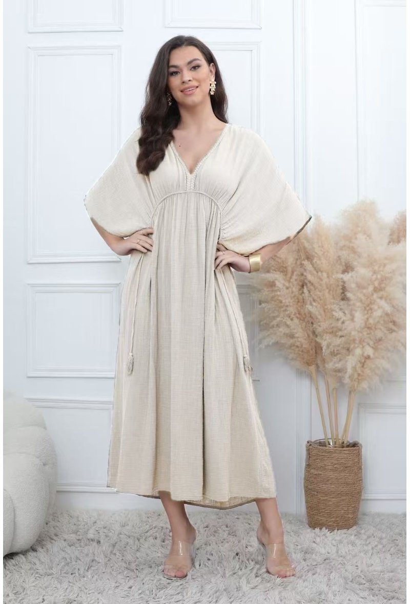 Robe unis brodé