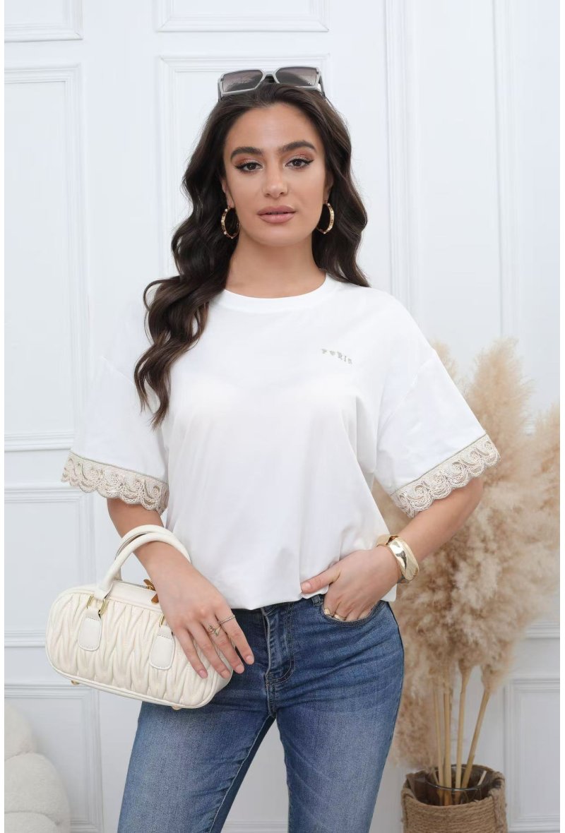 T-shirt brodé Grande taille