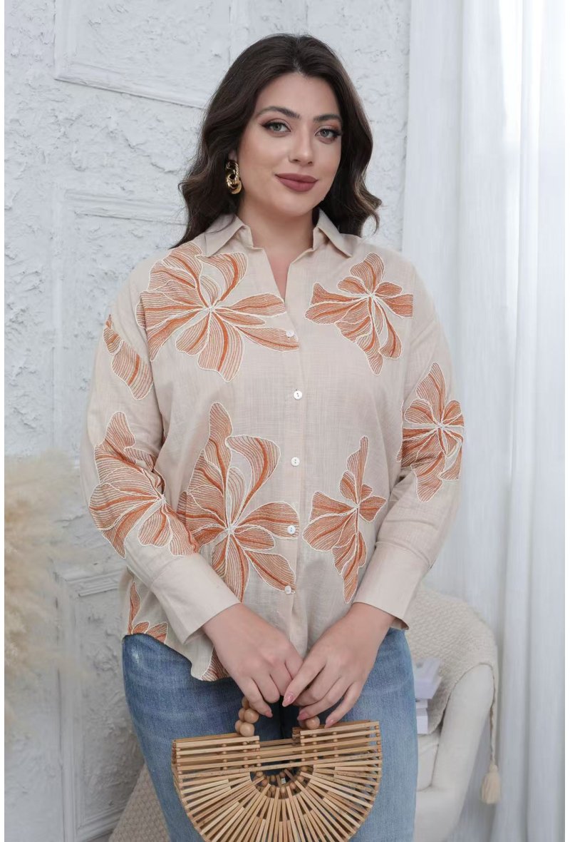Chemise brodé Grande taille