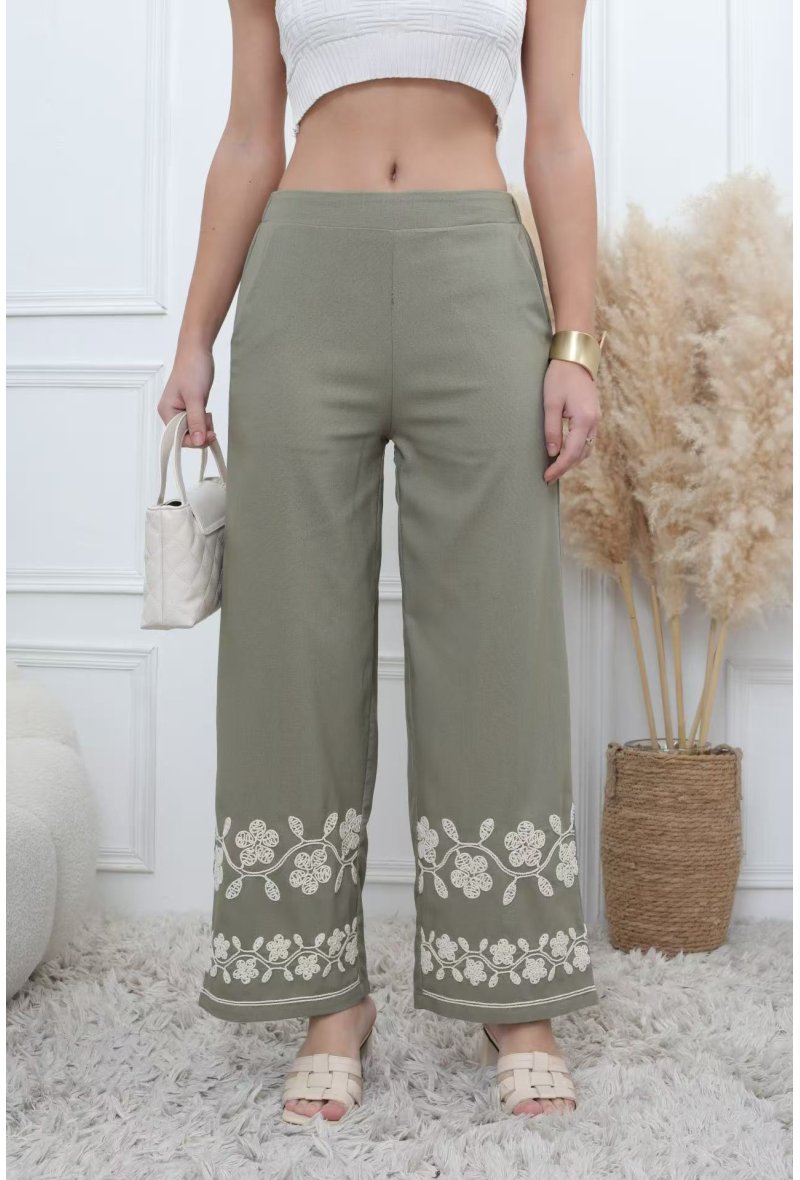 Pantalon broderie